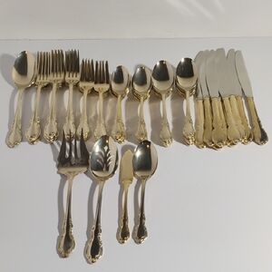 Colin Cowie 60pc.Gold Toned Flatware Setting For 10 With Extra Flatware Vintage
